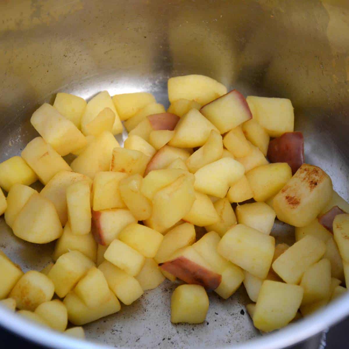 step two cooking the apples.