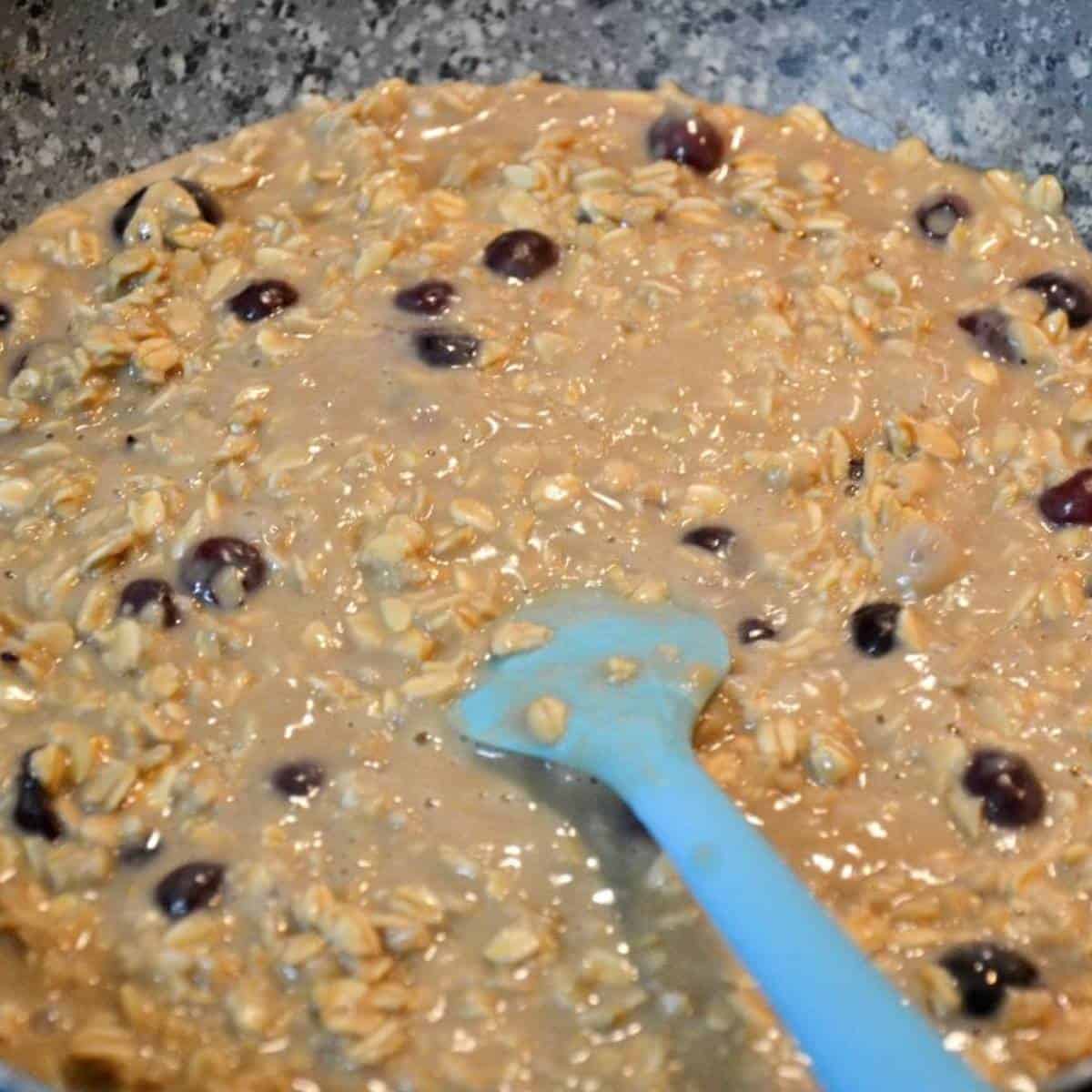 one step in making oatmeal.