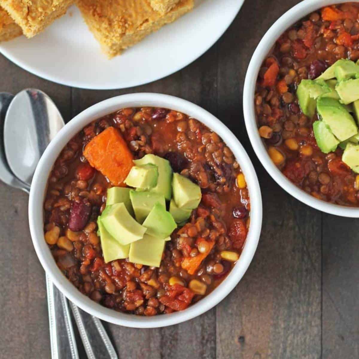 two bowls of chili.